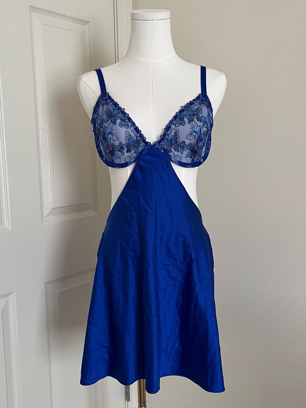 Brand New Victoria's Secret Blue Butterfly Lingerie Womens Size L Sexy Sleepwear